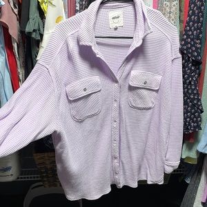 Aerie waffle knit button down